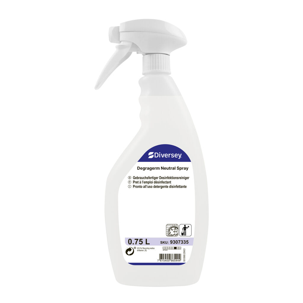 Degragerm Neutral Spray 6x0.75L - Detergente disinfettante pronto all'uso per superfici dure